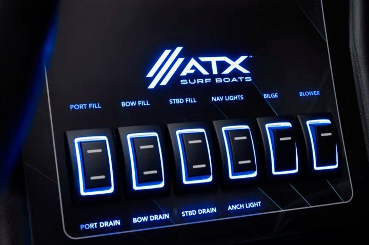 Backlit Dash panel for ATX Surf Boats
